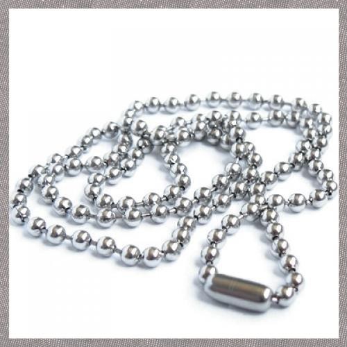 [MLO] โซ่สร้อยคอลูกปัดโลหะลูกปัดสแตนเลส