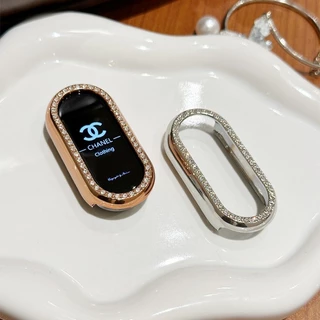 Bling สําหรับ Mi Band 10 9 8 เพชร PC Hard สําหรับสมาร์ท 10/10NFC/ 9 8NC Hollow Out ฝาครอบป้องกันปลอก