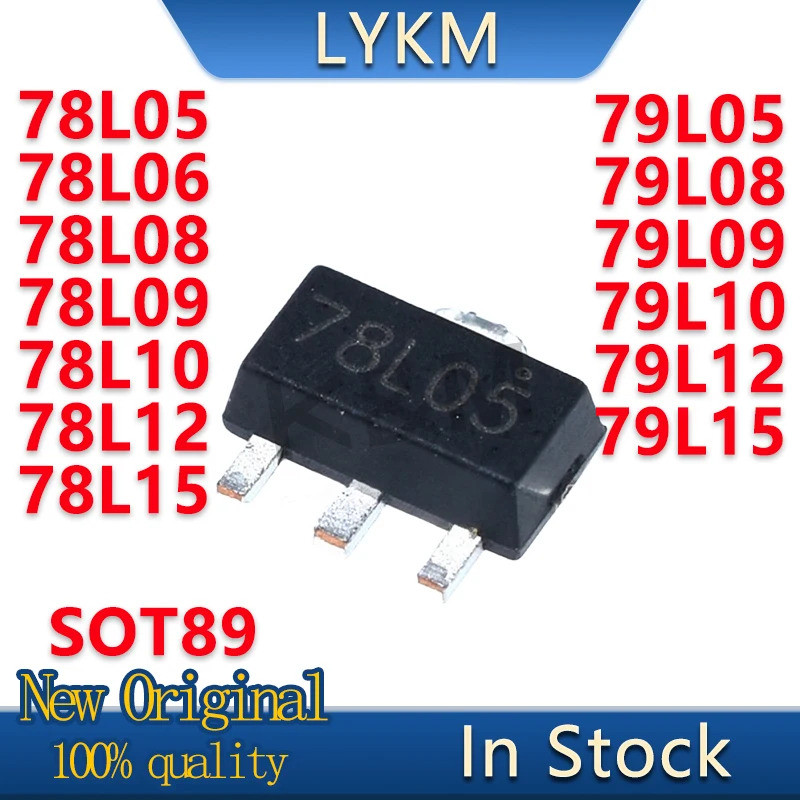 10PCS 78L05 78L06 78L08 78L09 78L10 78L12 78L15 79L05 79L08 79L09 79L10 79L12 79L15 SOT89 แรงดันไฟฟ้