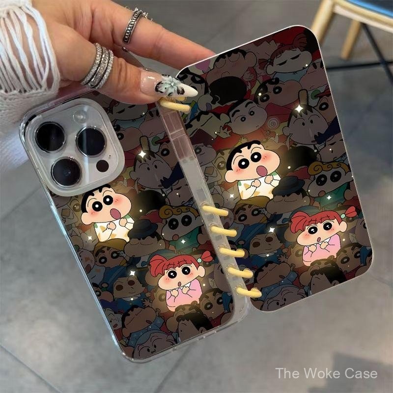 เคสโทรศัพท์ดีไซน์แบบฝาพับ รูปทรงหนังสือน่ารัก สําหรับ Samsung S24FE/A55/S22Ultra/A56 สําหรับ iPhone 11-16promax ป้องกันเครยอนชินจัง - รูปที่ 6