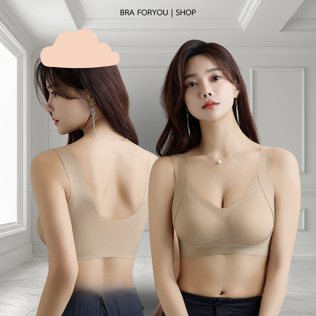 Bra Foryou สปอร์ตบรา บราสายเดี่ยวบางเบา ผ้าร่องไร้โครง 3089 Sport เสื้อผ้า ผู้หญิง