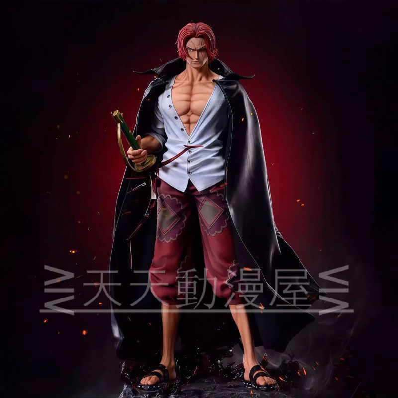 จัดส่งฟรี One Piece รูปปั้น Brother JT Factory สี่จักรพรรดิผมสีแดง Shanks ยืนท่าทาง 70 ซม. 1/3 Scale Limited รูปปั้นตกแต่งกล่องของขวัญ