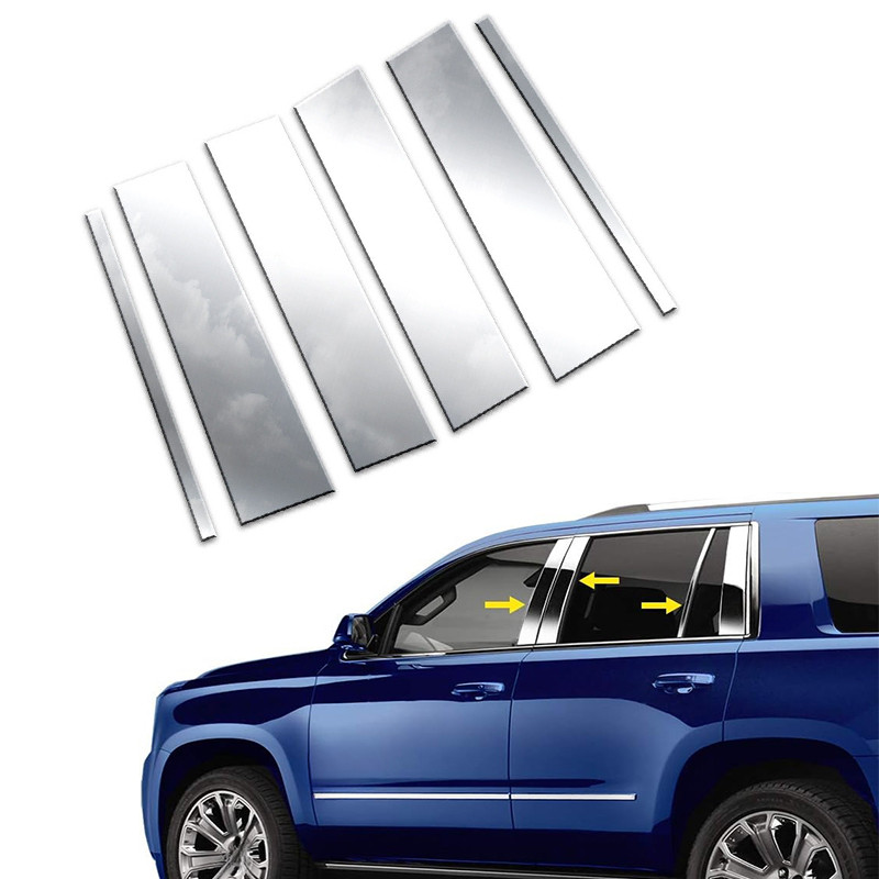 POSSBAY รถเสาประตูโพสต์สําหรับ Chevrolet Suburban GMC Yukon XL 2015-2020 หน้าต่าง Trim Cover BC คอลั