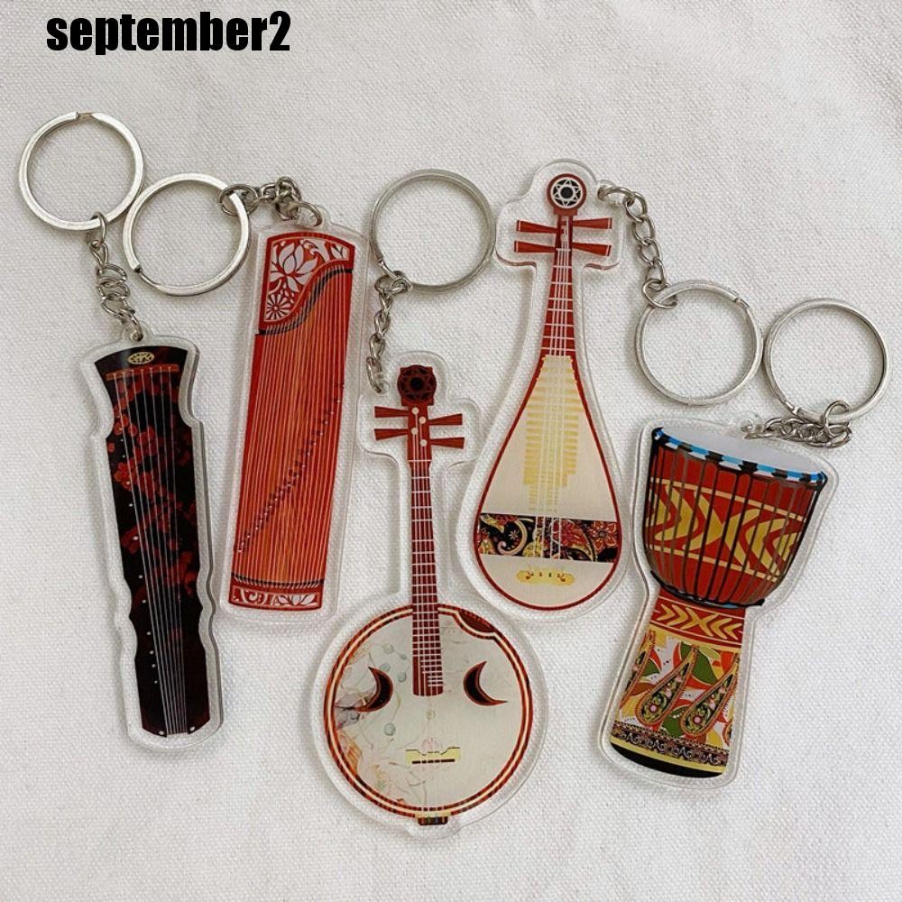 SPEPEMBER กีตาร์จี้, Clarinet Cello กีตาร์อะคริลิคพวงกุญแจ, Musician เครื่องประดับ Djembe Ukulele VI