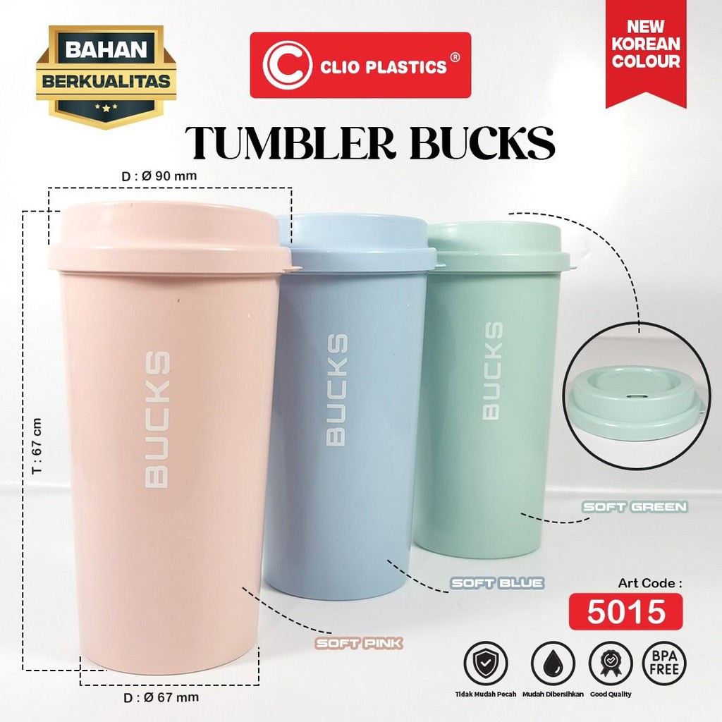 6-12 ชิ้น Tumbler Bucks ถ้วยกาแฟพลาสติกพร้อมฝาปิดเครื่องครัว PP 5 ทนความร้อน