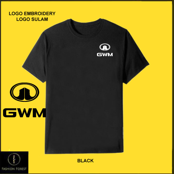 เสื้อยืดคอกลมผ้าฝ้ายสําหรับผู้ชายและผู้หญิงโลโก้เย็บปักถักร้อยSulam GWMโลโก้ใหม่ 2 BAJU FF