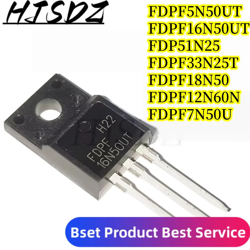 1-5PCS FDPF5N50UT FDPF16N50UT FDP51N25 FDPF33N25T FDPF18N50 FDPF12N60N FDPF7N50U TO-220F Field-effec