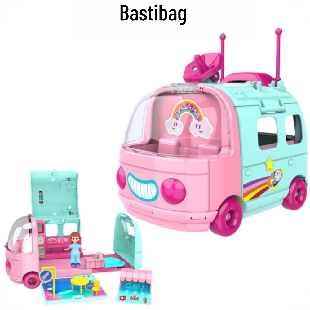 BASTILIBAG เล่นบ้านของเล่นรถอวกาศจําลองพ่อแม่และลูก Multi-scene DIY ครัวซักผ้า Micro Splicing ของเล่นเด็กของขวัญ