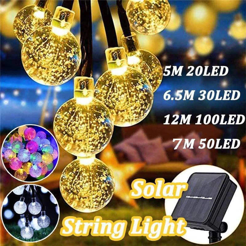 Polita Raya Fairy Light 5 M 50 LED/10 M 100 LED หลอดไฟหยดพลังงานแสงอาทิตย์ กันน้ํา 8 โหมด สําหรับกลางแจ้ง Patio