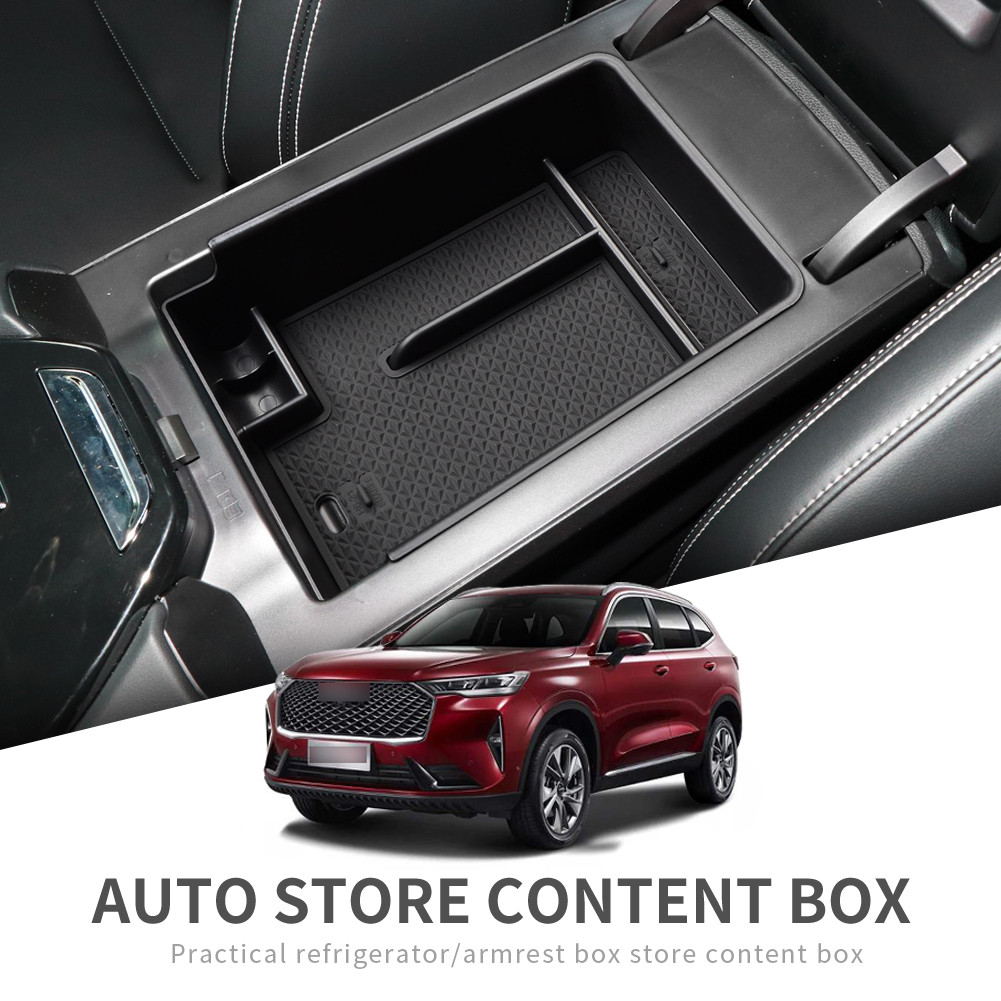 สําหรับ HAVAL H6 3rd Gen GT 2021-2024 ที่เท้าแขนกล่องเก็บอุปกรณ์เสริมจัดเก็บคอนโซลกลางถาดสีดํา ABS