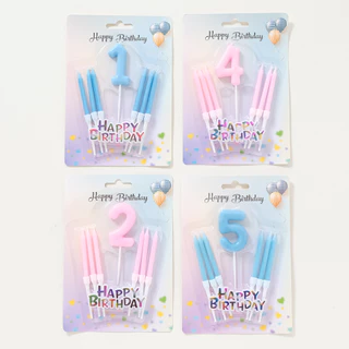 (ถูกสุดในไทย) 🎉เทียนวันเกิด เทียนตัวเลข เทียน วันเกิด Happy BirthDay ปักเค้ก cake ฉลองครบรอบ สีหวาน เลข0-9 พาสเทล V1-20