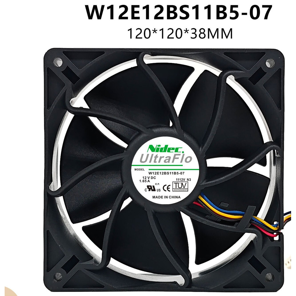 ญี่ปุ่น Nidec Nidec Nidec W12E12BS11B5-07 12038 แชสซี 12V1.65A พัดลมระบายความร้อน