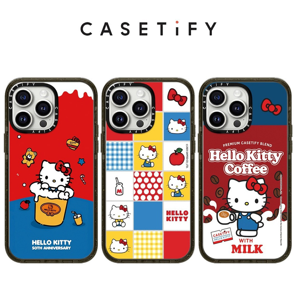 การ์ตูนช็อคโกแลต Hello Kitty เคสอะคริลิก iPhone 16 Pro/16 (กันกระแทก ป้องกันรอยลอก) ลายชัด
