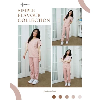 ชุดสครับขาตรง กางเกงทรงสุภาพ (ปักชื่อ) Scrubs STAT รุ่น "Simple Flavour Collection"