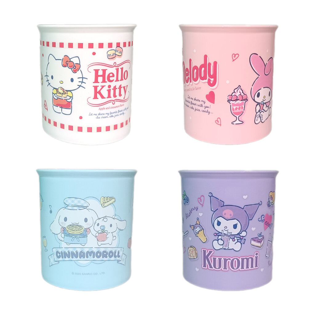แก้วมัคลายการ์ตูนซานริโอ แก้วน้ำพลาสติกมีหูจับ Cup PP Mug Sanrio VaniLand
