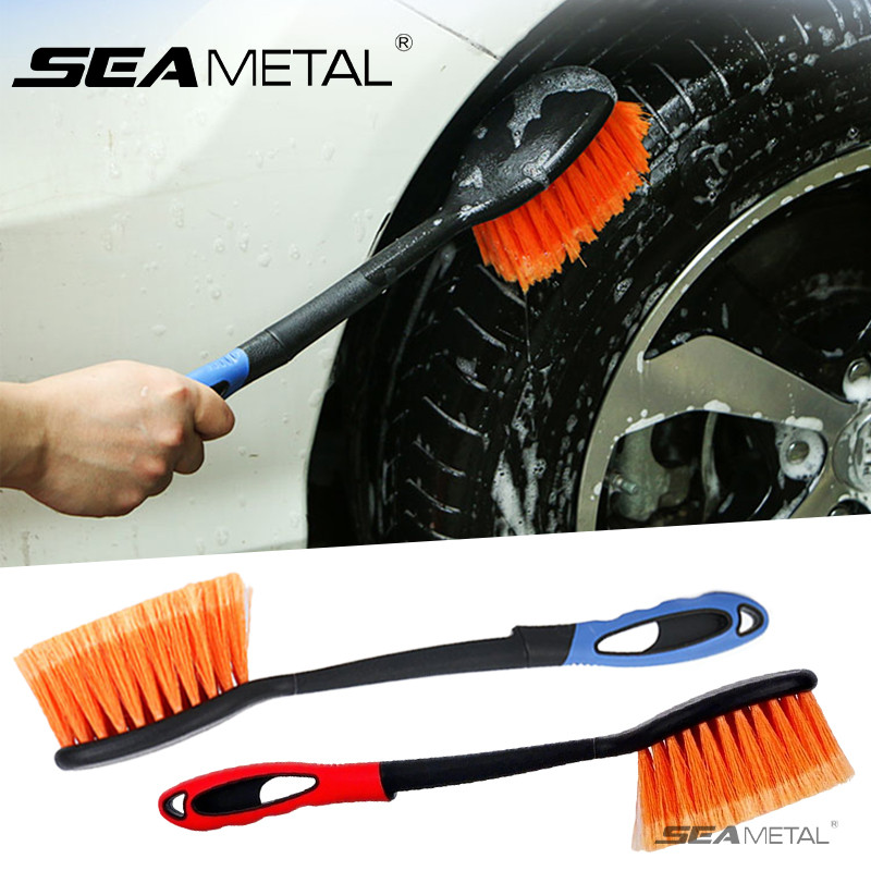 SEAMETAL รแปรงล้างล้อถ แปรงทำความสะอาดยางรถยนต์ แปรงขัดแม็ก ซุ้มล้อรถยนต์ ขัดล้อ ด้ามยาว