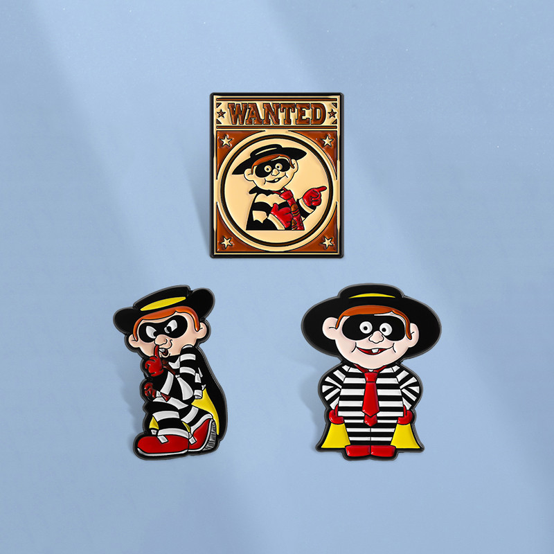 อุปกรณ์สะสม Hamburglar เข็มกลัดการ์ตูนแบบสนุกๆ พร้อมป้ายกระเป๋า เป็นของขวัญสำหรับเพื่อน