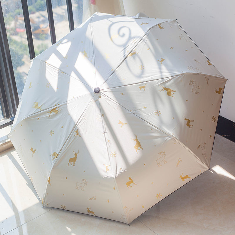 Gilding Fawn และ Bronzing Fawn ร่มกันแดดอัตโนมัติ พลาสติกไวนิล สำหรับผู้หญิง