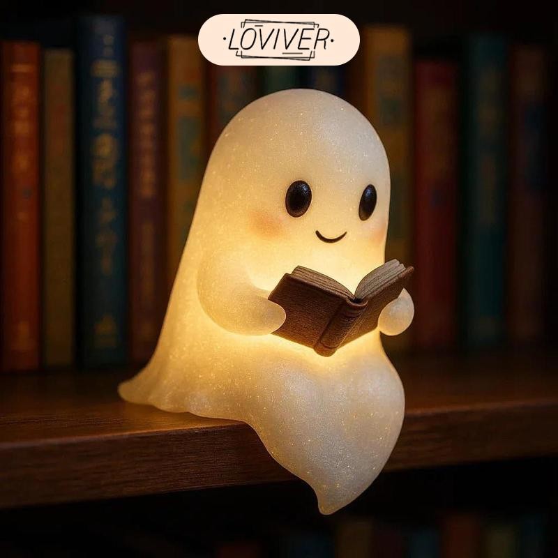 LOVIVER เด็กโคมไฟข้างเตียงข้างเตียงไฟกลางคืนชาร์จของขวัญฮาโลวีนน่ารักผีเครื่องประดับโคมไฟตกแต่งฮาโลวีนสําหรับวันเกิด