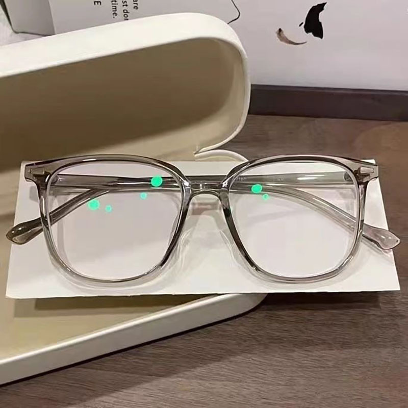 【ZM glasses】แว่นตาแฟชั่น -25°~600° แว่นสายตาสั้น กรอบแว่นป้องกันแสงสีฟ้า แว่นตาทรงแบนสไตล์เกาหลี 041