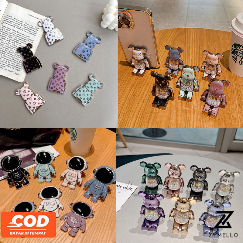 สุ่มส่งชุบด้วยไฟฟ้าหมีโทรศัพท์มือถือกรณีวงเล็บการ์ตูนน่ารัก