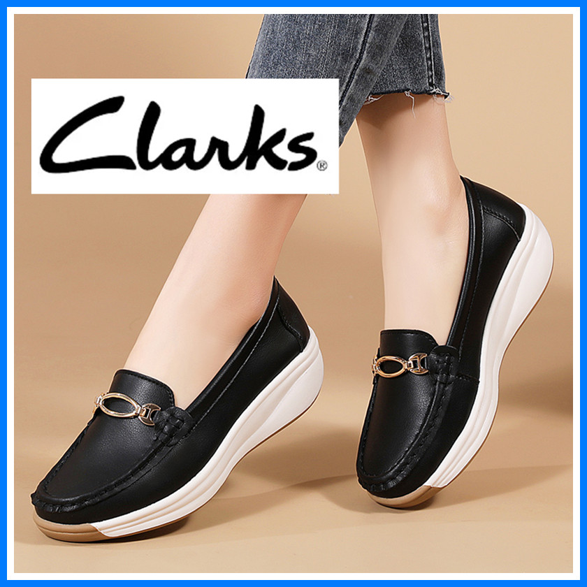 Ready STOCK รองเท้าผู้หญิง รองเท้าหนังลําลองผู้หญิง Clarks_ สุภาพสตรีรองเท้า Boat Shoes Flat Shoes ผ