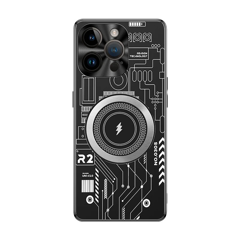 กรณีกระจายความร้อนสําหรับ iphone 13 12 11 14 15 16 Pro Max XR X XS Max แม่เหล็กชาร์จไร้สายกรณี Graphene Cooling ฝาครอบโลหะ Funda Capa