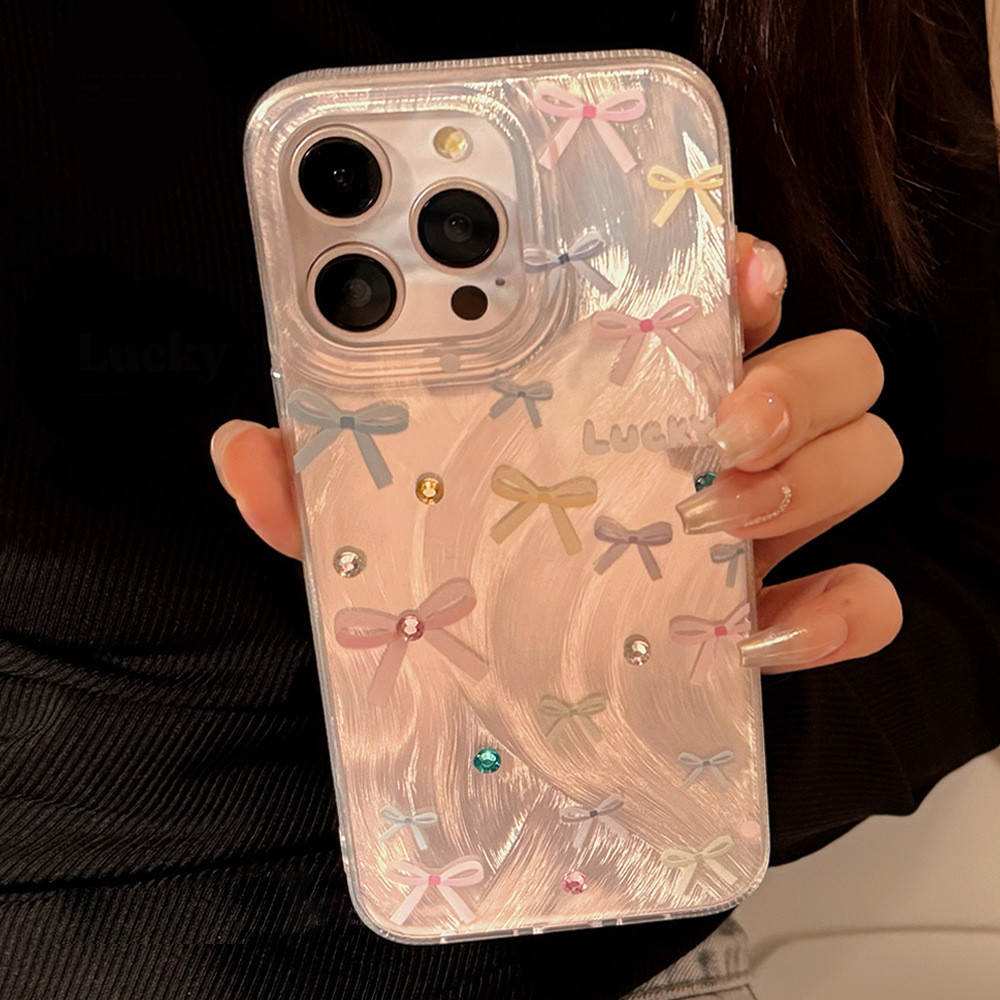 เคสโทรศัพท์มือถือเลเซอร์ IMD for iPhone 11 13 14 15 12 Pro Max 12 Pro 13 Pro 15 Plus เคสกันกระแทกเลเซอร์ไล่โทนสีน่ารัก