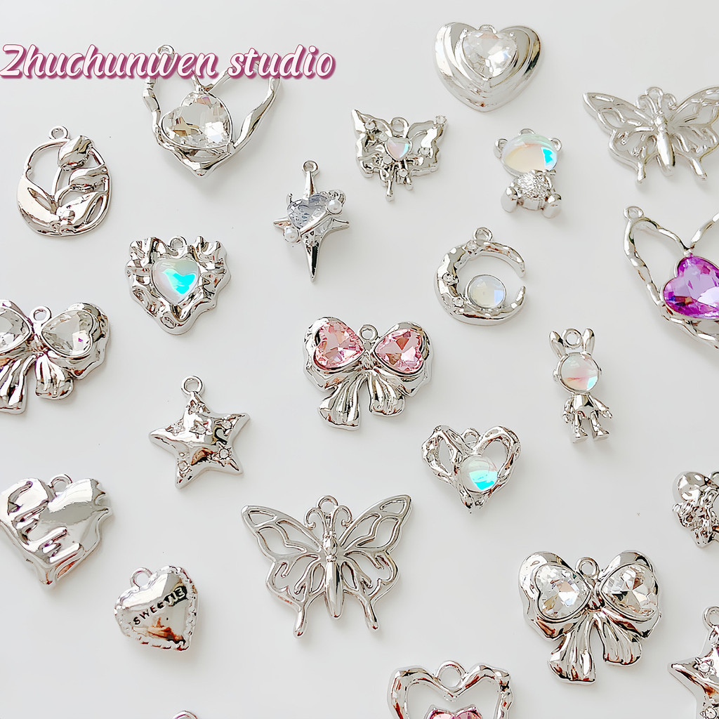 Cool Feeling Fairy สวยหัวใจรักผีเสื้อ Hexagram จี้ลูกปัด diy Handmade สร้อยคอสร้อยข้อมือวัสดุอุปกรณ์เสริม HCBZ