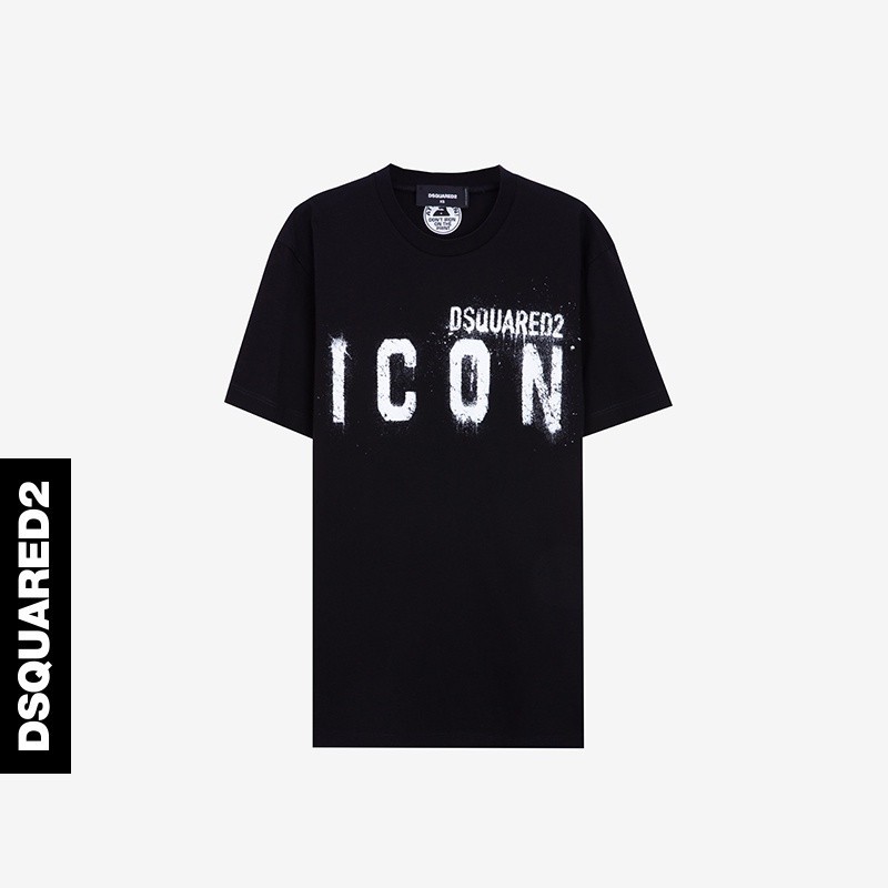 [S-5XL]Dsquared2/d2 ใหม่ เสื้อยืดแขนสั้น พิมพ์ลายโ รัดรูป วินเทจ ใส่สบายๆ สินค้ามาใหม่ คอกลม