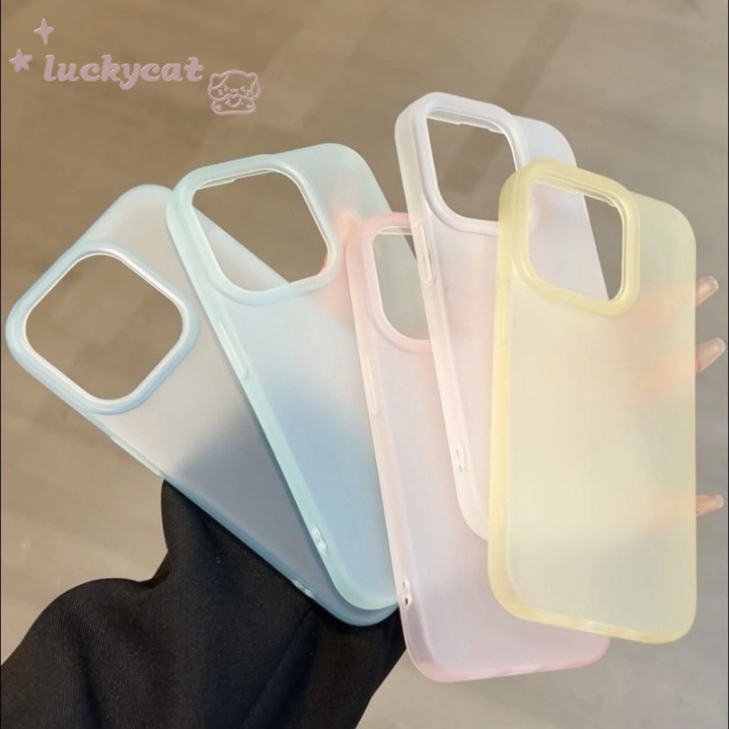 Iphone 15 14 13 12 11 Pro Max X Xr Xs Max 7 8 Plus SE2020 เคสโทรศัพท์ Ins Simple Fresh Cnady สี Matte Soft เคสโทรศัพท์