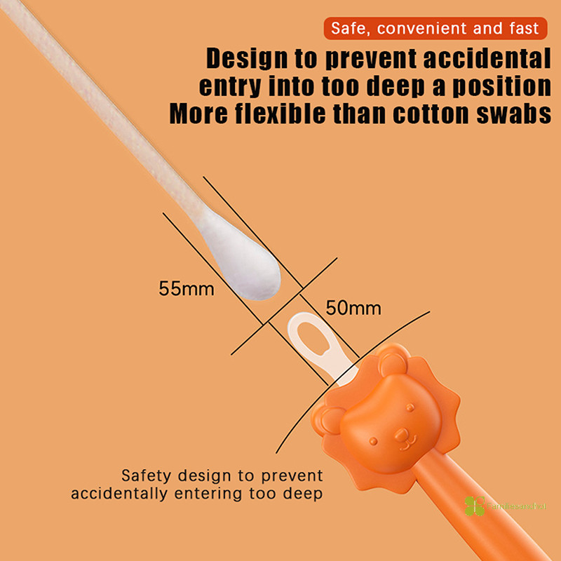 Familiesandhot> Baby Cleaner Spoon Double-headed Soft Wax Curette Nose Cleaner ซิลิโคนหู Wax Pickers ได้ดี