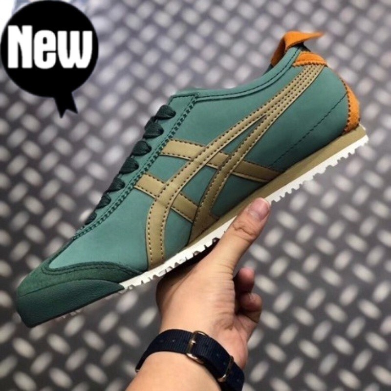 2024 ตัวท็อป Onitsuka Tiger Asics Mexico 66 รองเท้าหนังลูกไม้สําหรับผู้ชายและผู้หญิงรองเท้าผ้าใบสีเข