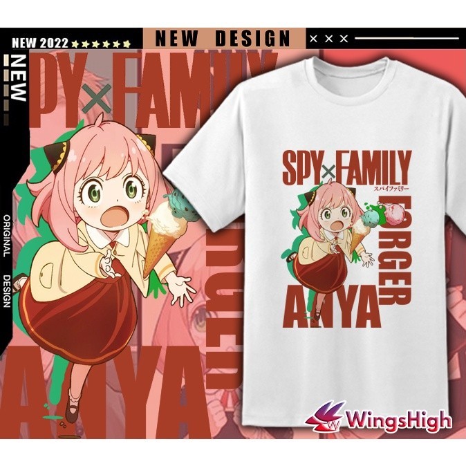ใหม่ Spy x Family Anya Original Creation Tshirt Graphic Printing White Tshirt Anya Short Sleeve Read
