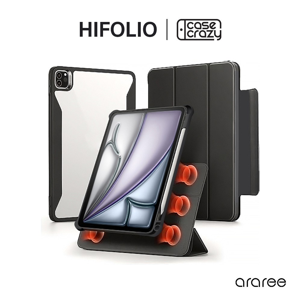ARAREE รุ่น HIFOLIO เคสไอแพด แอร์ 6 (2024) กันกระแทก, มีฝาพับ
