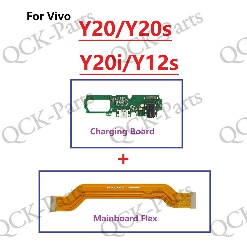 Cyad & สําหรับ Vivo Y20 Y20s Micro USB Board Charger แท่นชาร์จพอร์ตขั้วต่อ Flex สําหรับ Vivo Y20i Y12s เมนบอร์ดหลัก Flex &