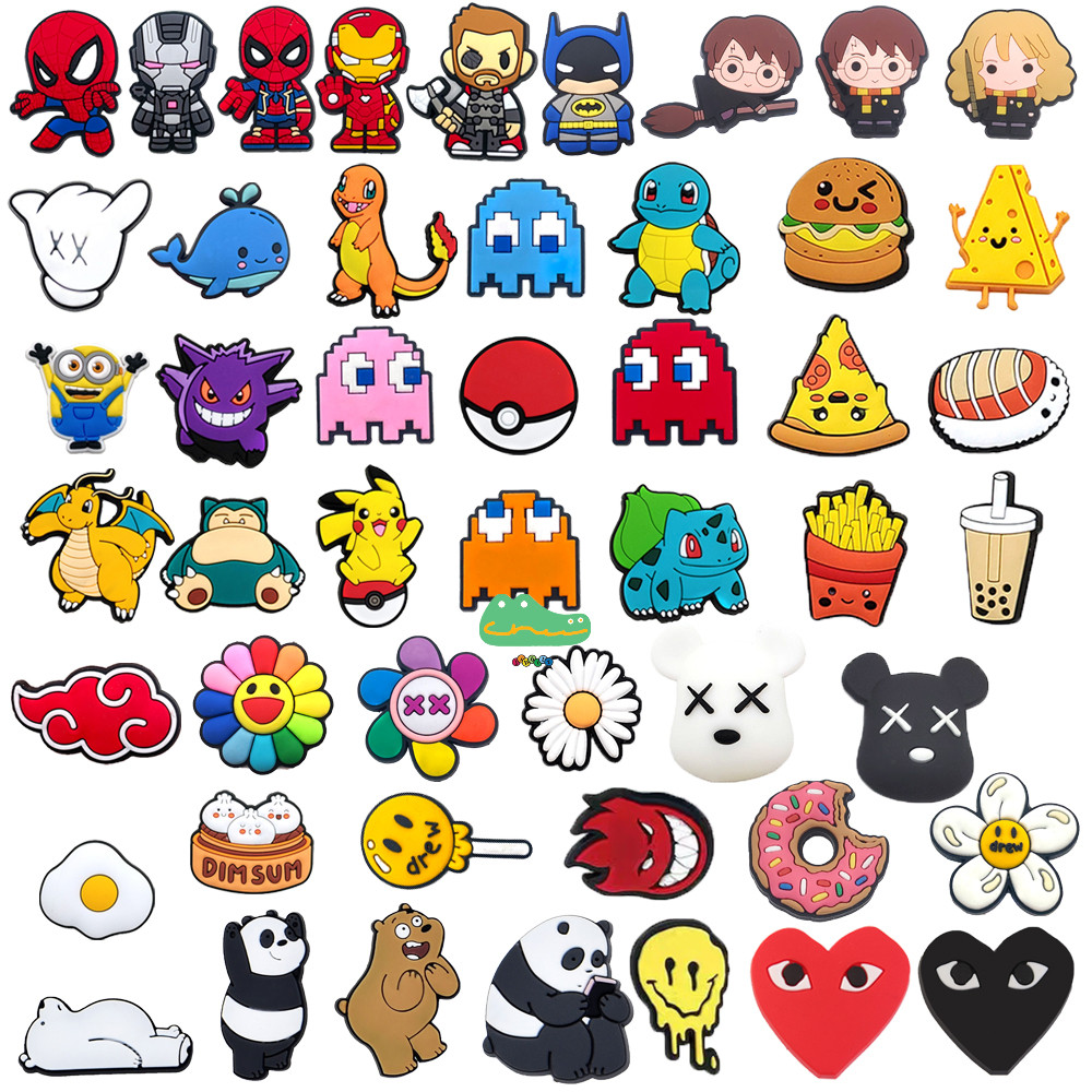 Charm Jibbitz Crocs รองเท้าน่ารักการ์ตูนอะนิเมะรูปแบบ DIY รองเท้าตกแต่งหัวเข็มขัดอุปกรณ์เสริม