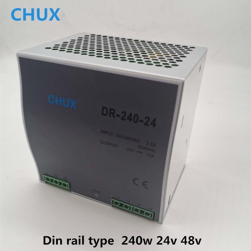 ✢24V 48V Switching Power Supply 240W 10A 5A Din Rail Type Single Output SMPS For LED Industry Power
