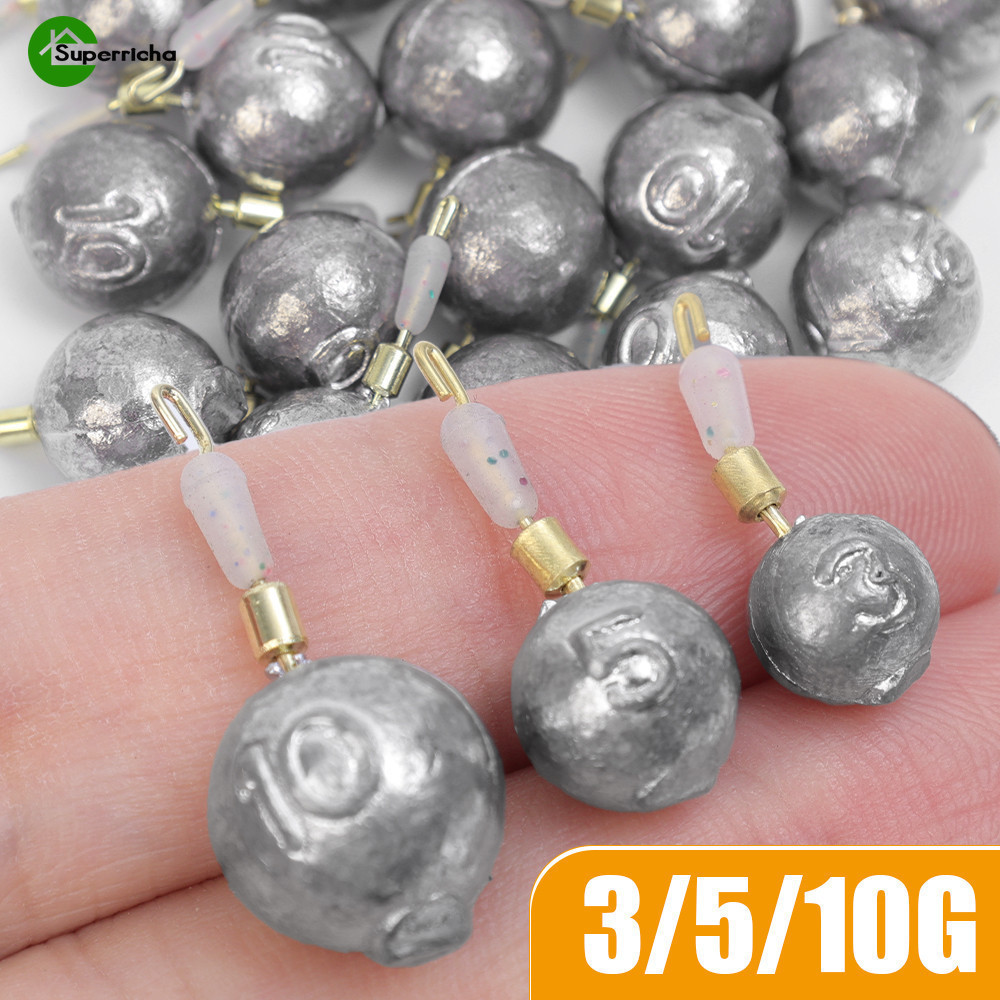 Fast Run ตะกั่ว Slip - 3/5/10g ตกปลาทรงกลม Sinker - หมุนได้, ถอดออกได้, Anti-Winding - จี้ตกปลา - รอบ Counterweight เครื่องประดับ - Sea Tackle Kit Pesca เครื่องมือ