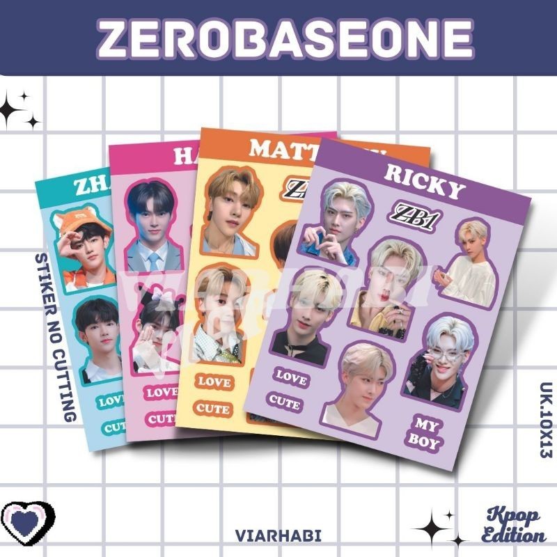STIKER ZB1 ZEROBASEONE COLORFUL EDITION/ STICKER KPOP A6 DECOR - Pre-cut - Sharp - ติดทนนาน - กันน้ํ