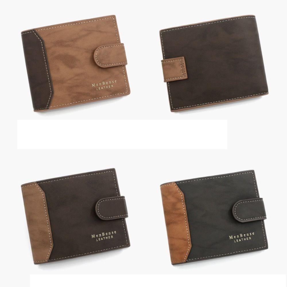 Uumir กระเป๋าสตางค์ใบสั้น, พร้อม Hasp Multi Slot Mashed Wallet, Fashion Large Capacity PU Leather Coin Purse Men ราคา ถูกที่สุด ดีลบีเคเค แกลเลอรีภาพที่ 3