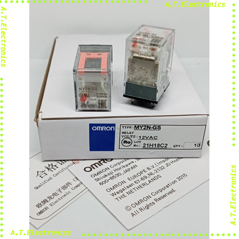 พร้อมส่ง! รีเลย์ MY2N-GS MY4N-GS 12VDC 24VDC  220vac MY2Gs 12VAc 24vac MY4GS 12vac 24vac relay ของแท
