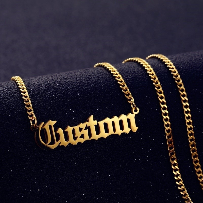 [Name Custom Necklace] 3mm Cuban Chain Custom ป้ายชื่อสร้อยคอของขวัญ