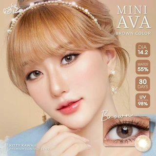 คอนแทคเลนส์(มินิ)🔥Mini Ava🔥(Kitty Kawaii) สี : Brown / Gray รายเดือน มีค่าสายตา