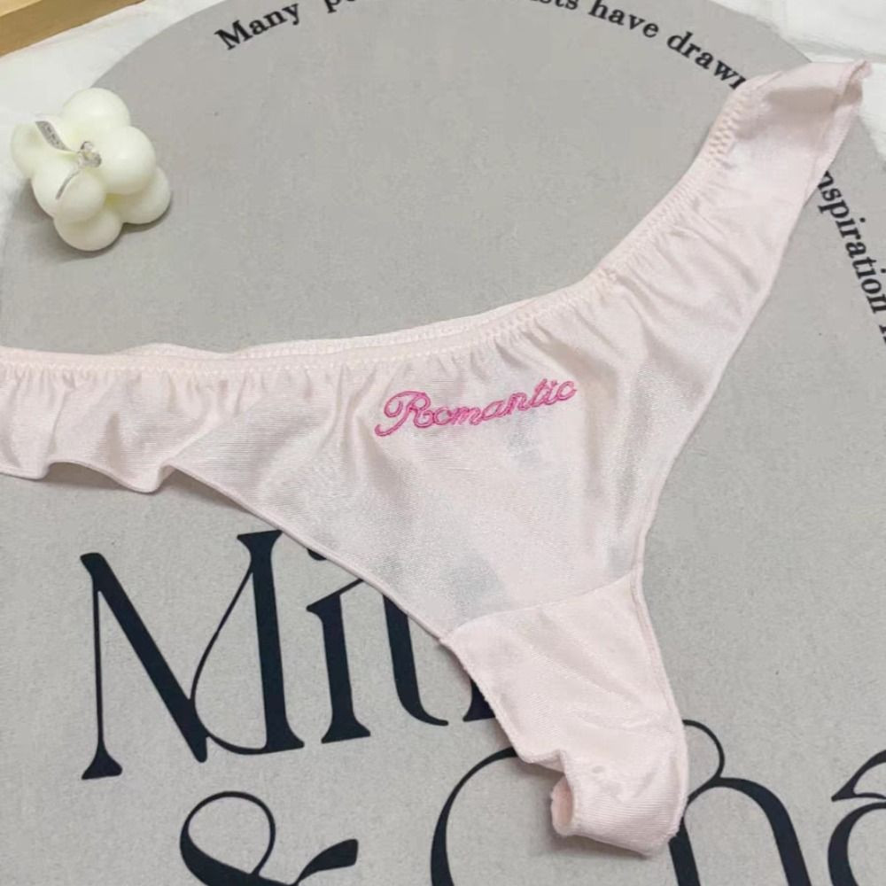 เอเดเด ผ้าไหมซาตินนัวเนียทอง,กางเกงเย็บปักถักร้อยกางเกงผ้าไหมน้ําแข็ง, น่ารัก เอวต่ําไม่มีรอยต่อชุดชั้นในหญิงกางเกงสําหรับผู้หญิงทุกวัน - รูปที่ 7