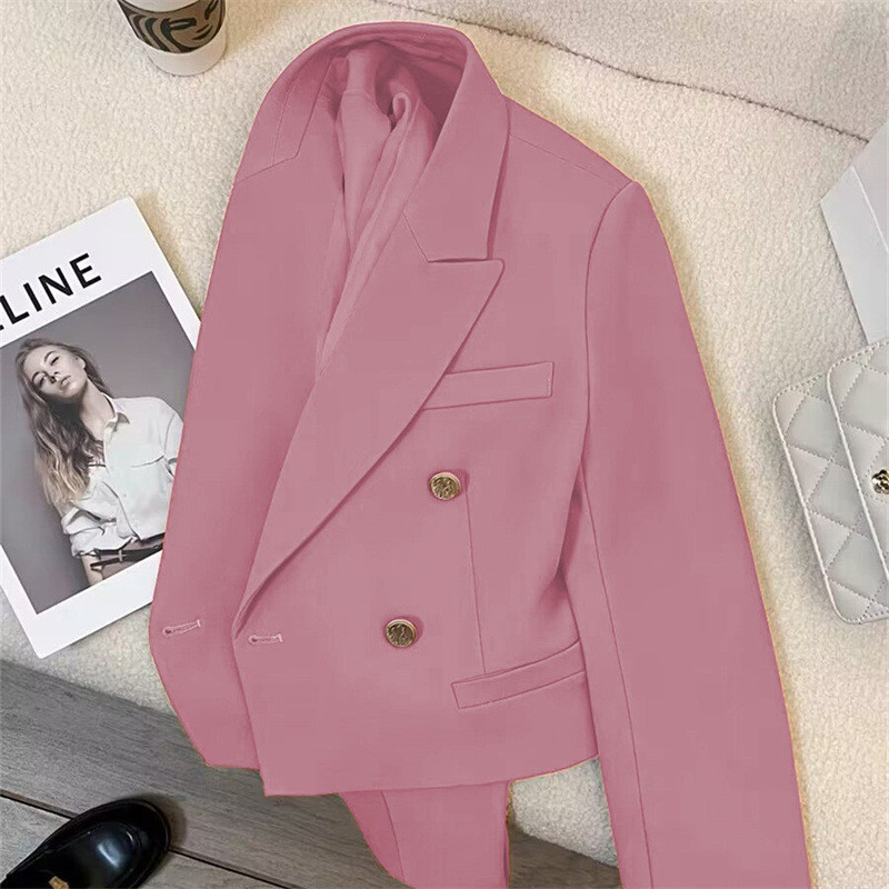 Suit coat for women 2024 spring pink new style small casual niche Internet celebrity fried street sp