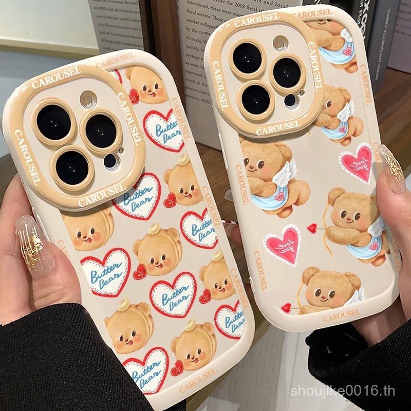 พัฟสำหรับแอปเปิ้ล15เคสโทรศัพท์หญิง iphone14ใหม่13promax ซอฟท์กันกระแทกบวกลูกหมี w5bn