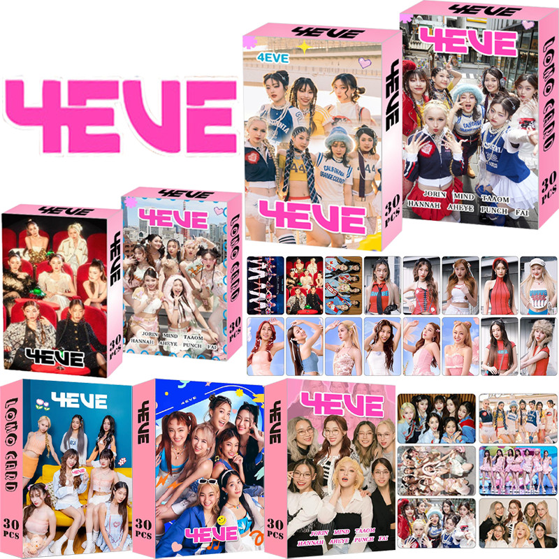 30/60 ชิ้น 4EVE Photocard Jorin Mind Taaom Hannah 4EVE การ์ด LOMO Fai Punch Aheye การ์ด 4EVE สติกเกอ