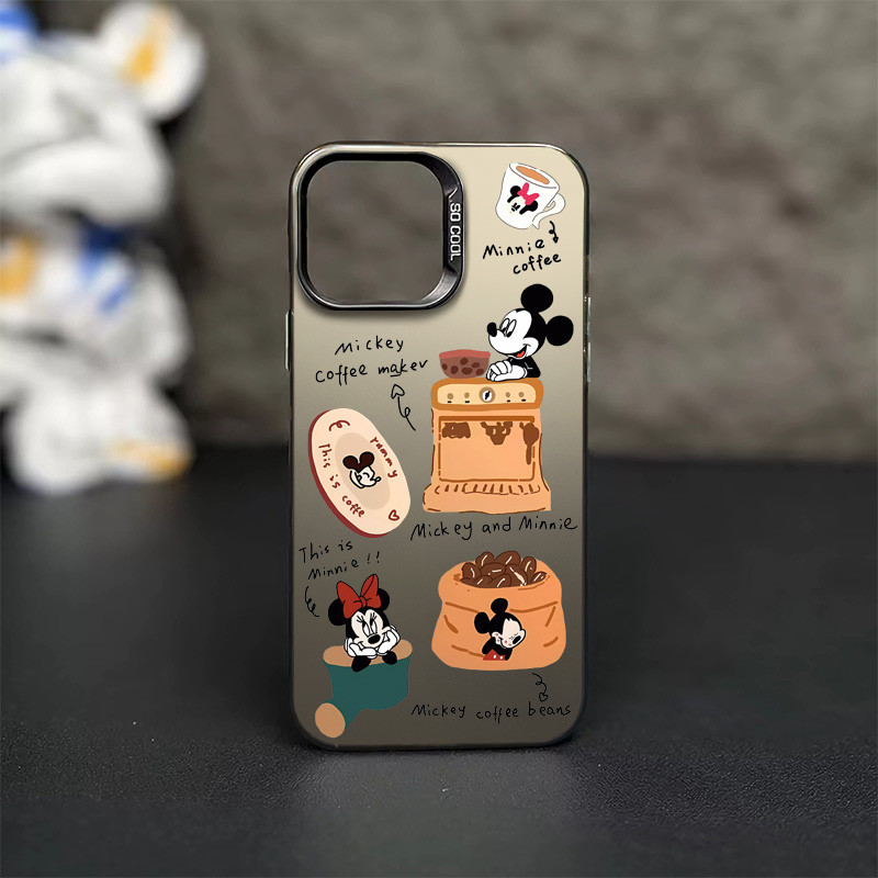 Coffee Bean Mickeyเคสโทรศัพท์สําหรับIPhone 15 14 13 12 11 Pro Max Xr X Xs Max 14 15 Plus 7/8 Plus Se2020 กระจกอิสระกรอบSuper Coolเคสโทรศัพท์