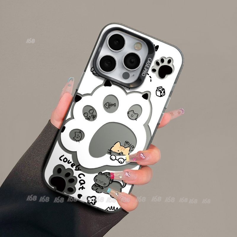 เคส iQOO Z9 Z9X 5G Case เคส IQOO Z9 Turbo โทรศัพท์มือถือแบบแข็ง ผิวด้าน กันกระแทก ลายอุ้งเท้าแมวน่ารัก หรูหรา สําหรับ